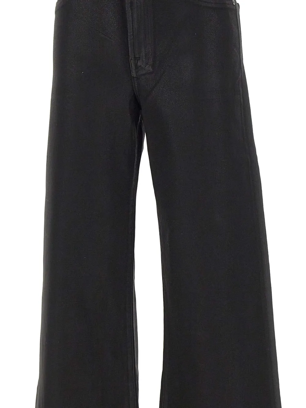 7 For All Mankind Willow Wide Flared Cotton Jeans In Black