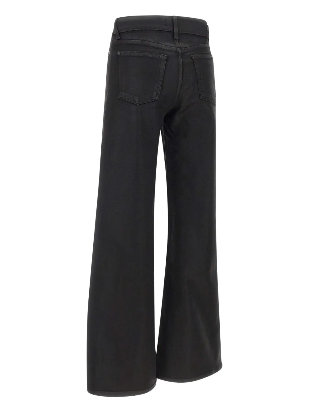 7 For All Mankind Willow Wide Flared Cotton Jeans In Black
