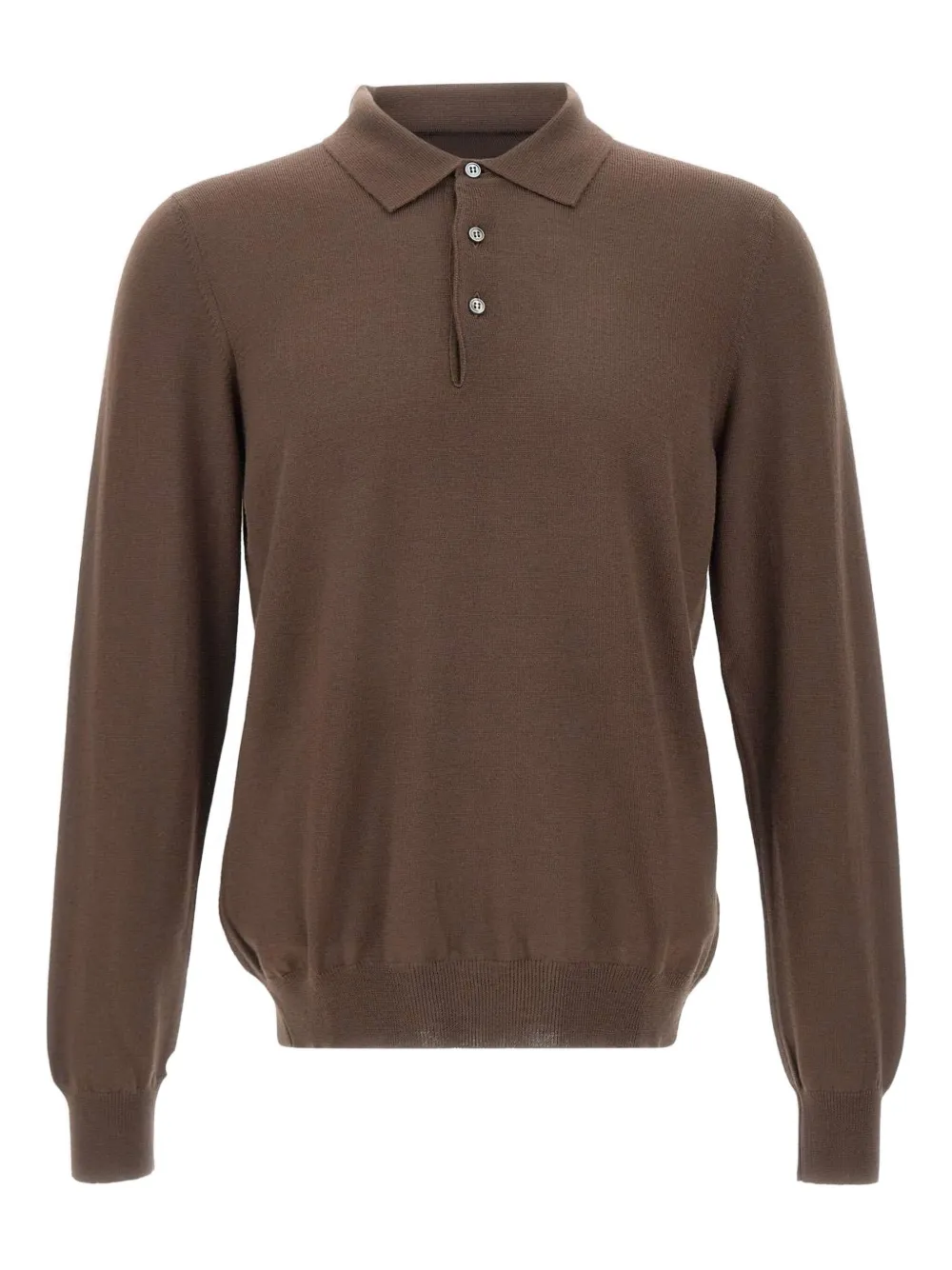 Gran Sasso playera tipo polo de canalé con botones | marrón | Image 1