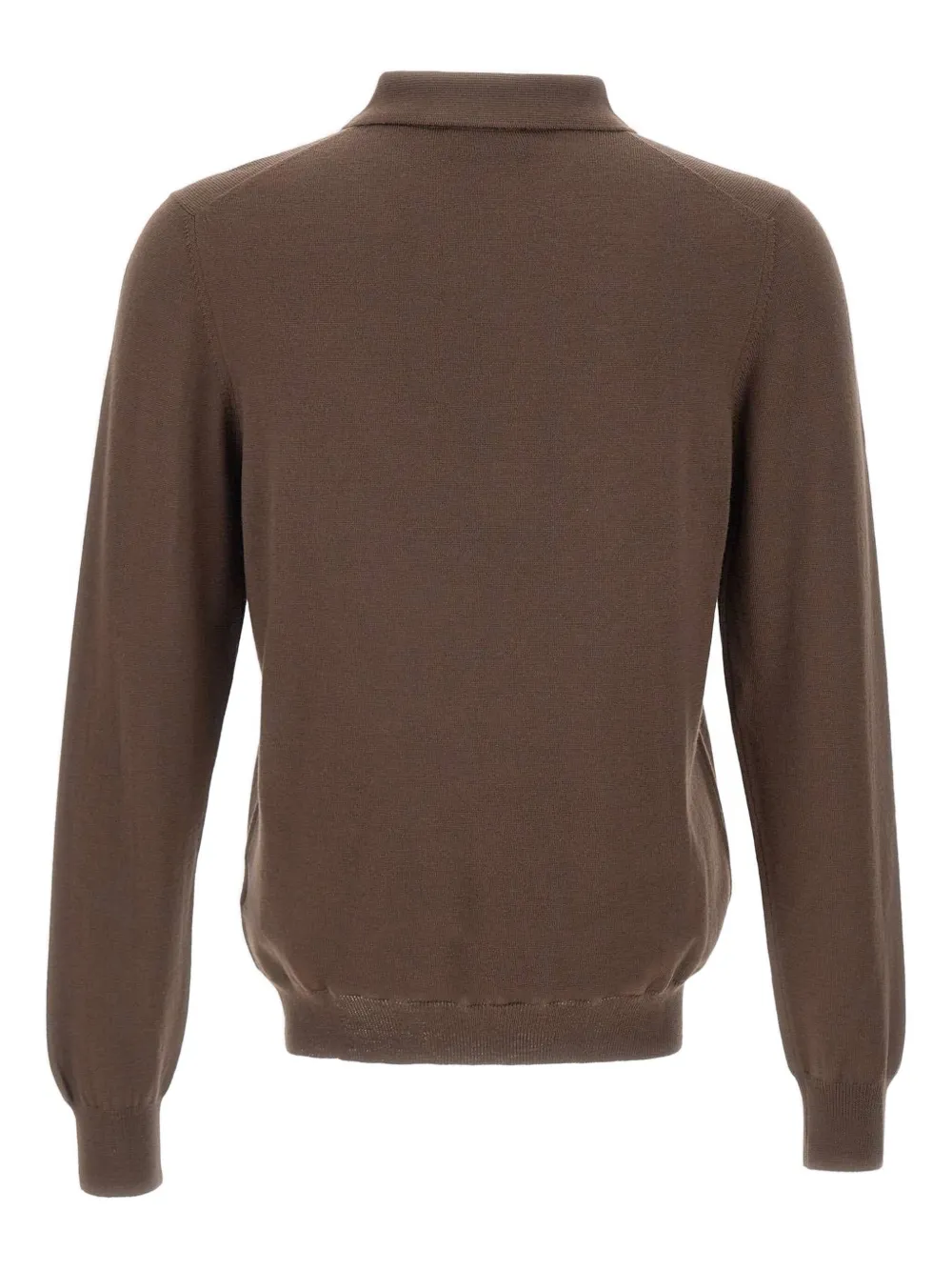 Gran Sasso button ribbed polo shirt - Bruin