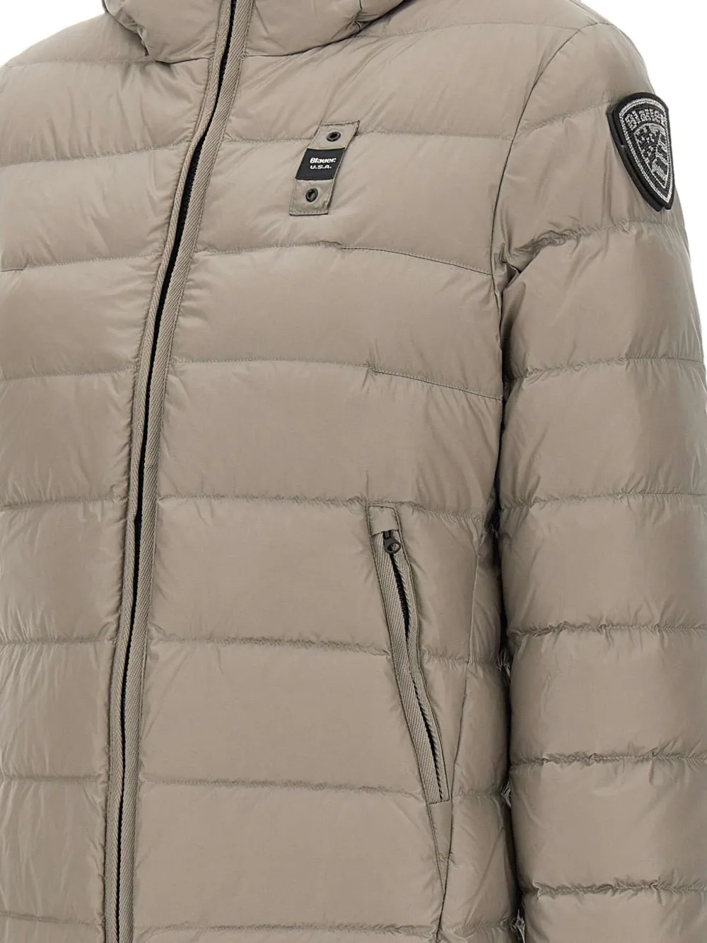 Blauer Agnes Hooded Quilted Coat In Neutral