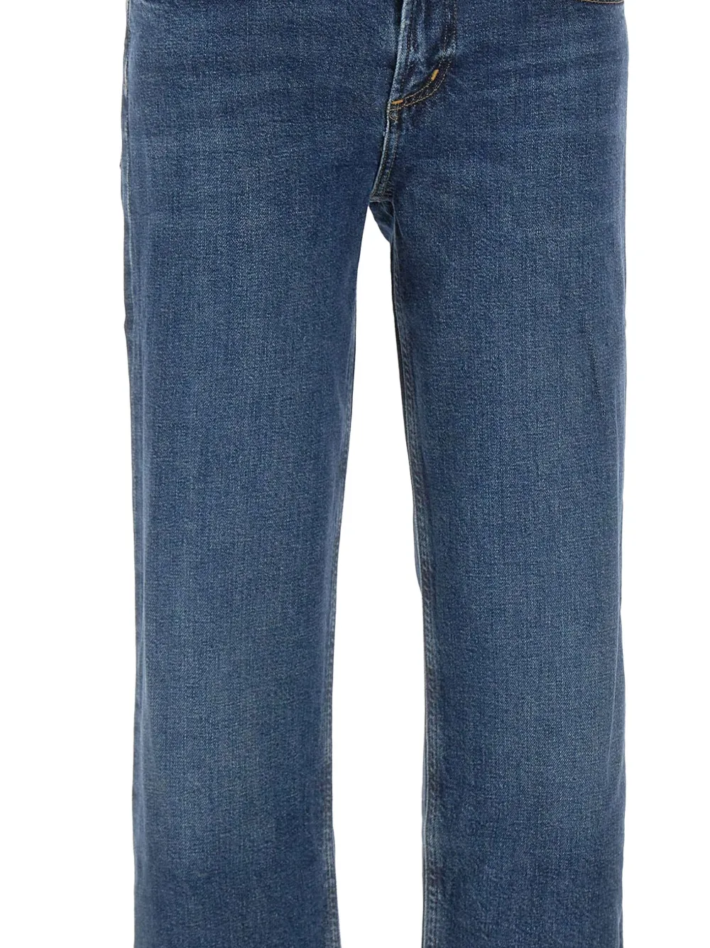 Agolde Denim Trousers With Belt Loops In Blue