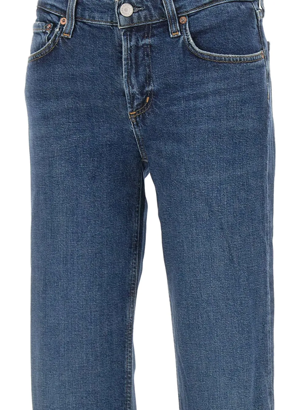 Agolde Denim Trousers With Belt Loops In Blue
