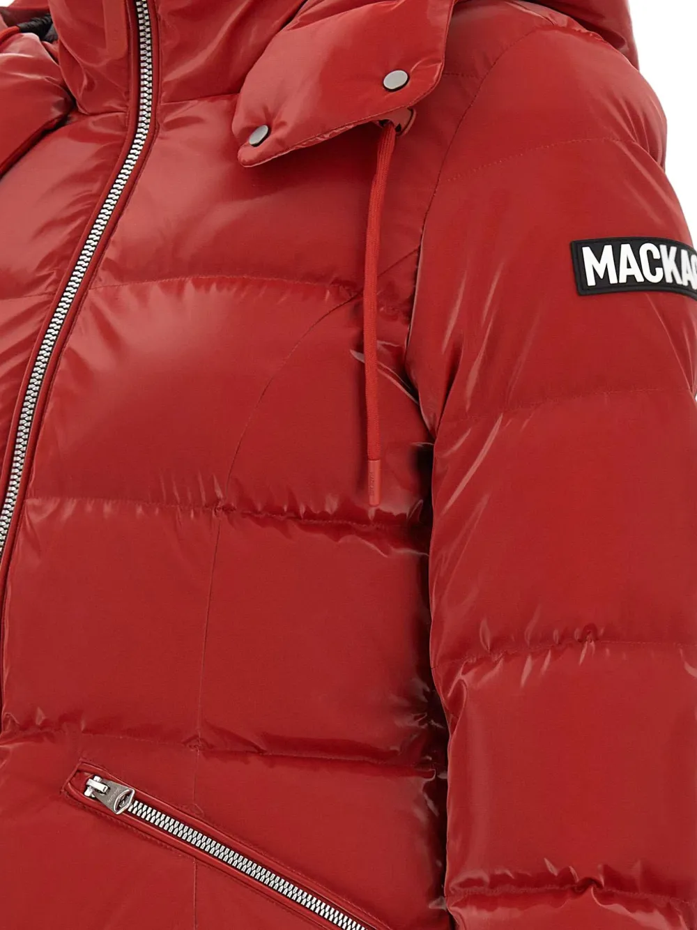 Mackage Madalyn Glo Detachable Hood Jacket In Red