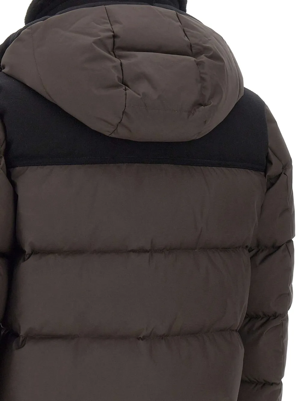 Moorer Long-sleeved Hooded Down Jacket In Brown