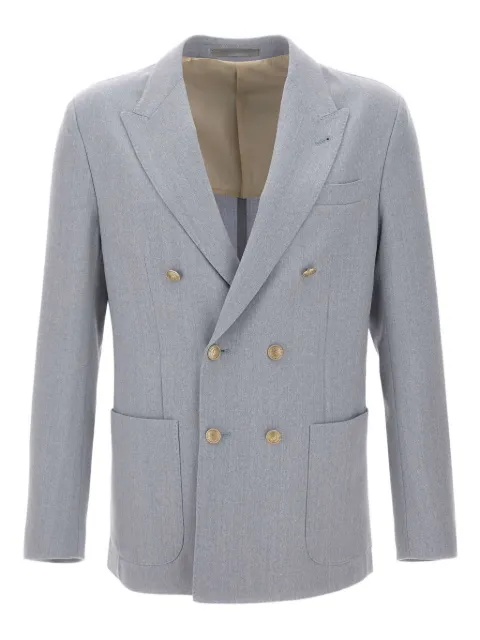 Eleventy peak lapels double-breasted blazer