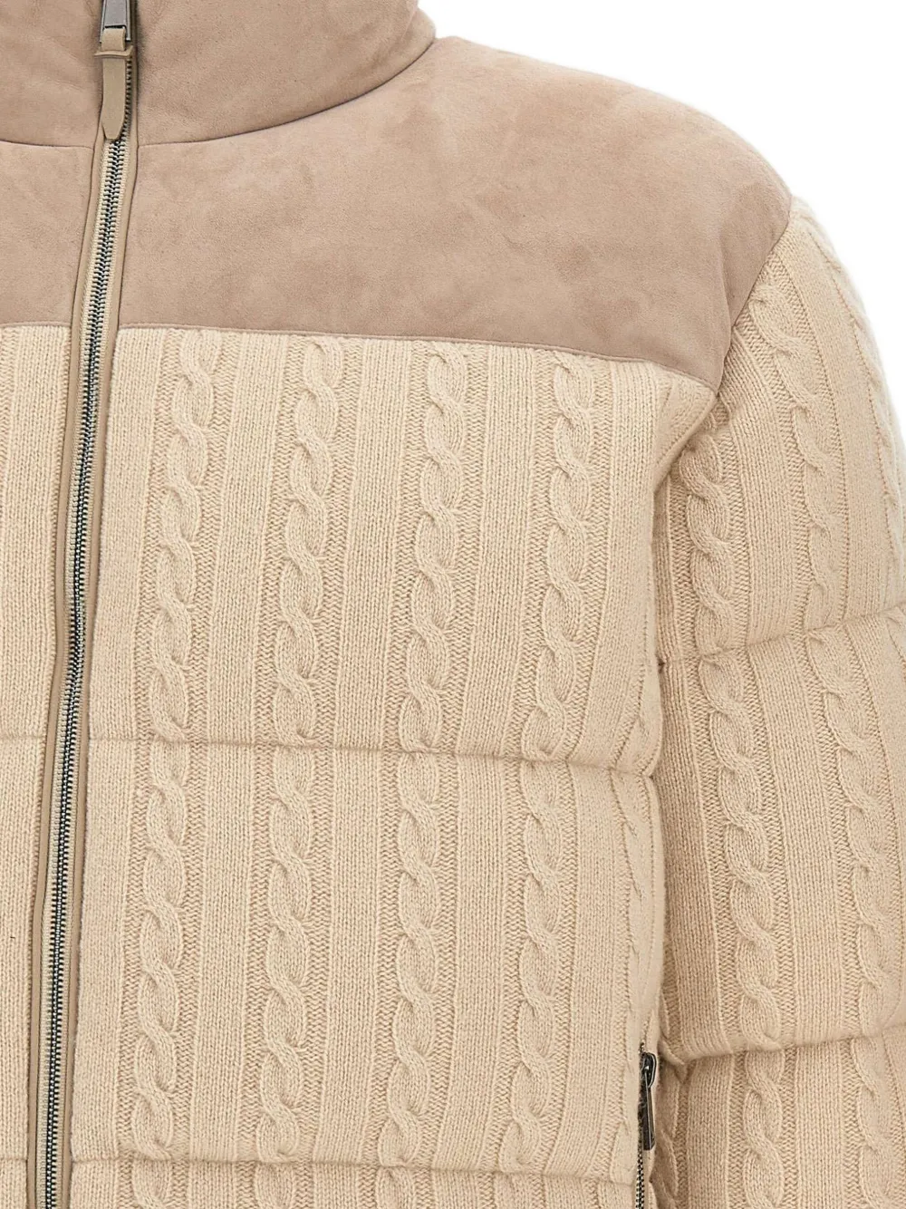 BOSS Kabelgebreid suède jack Beige