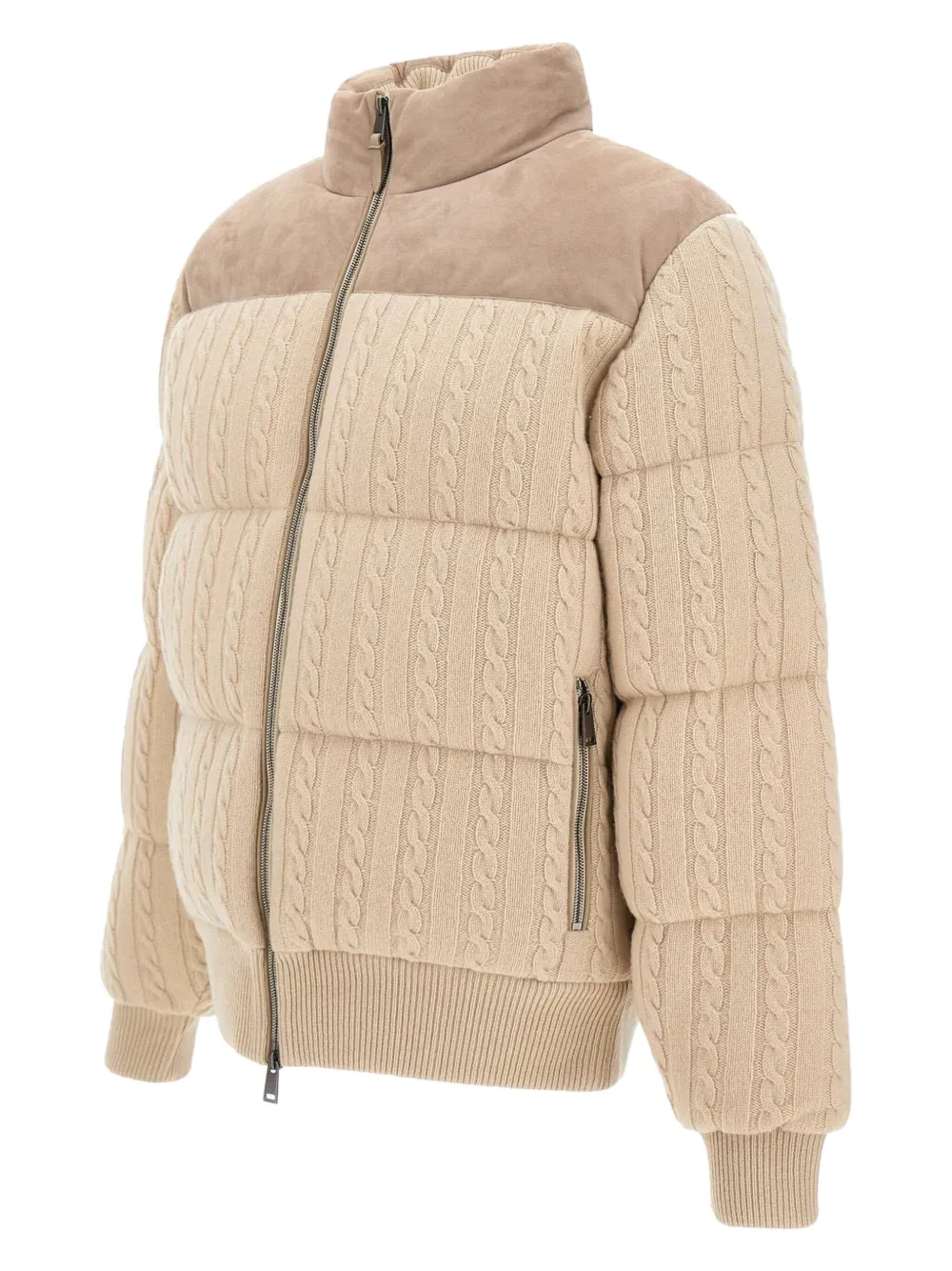 BOSS Kabelgebreid suède jack Beige