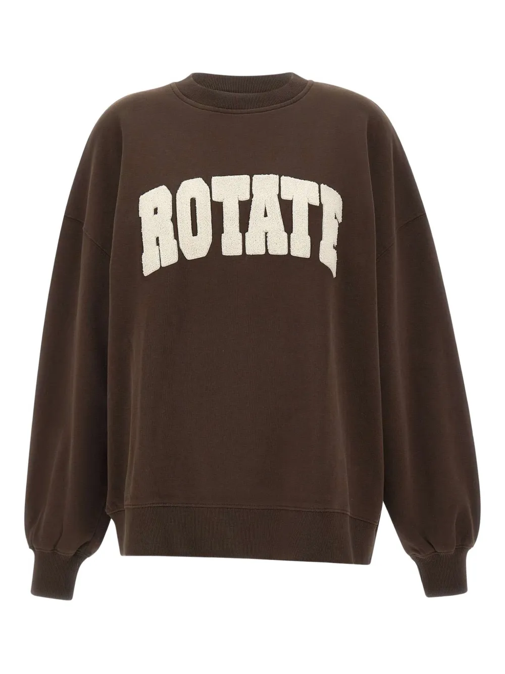 Rotate Birger Christensen Logo Crewneck Sweatshirt In Brown