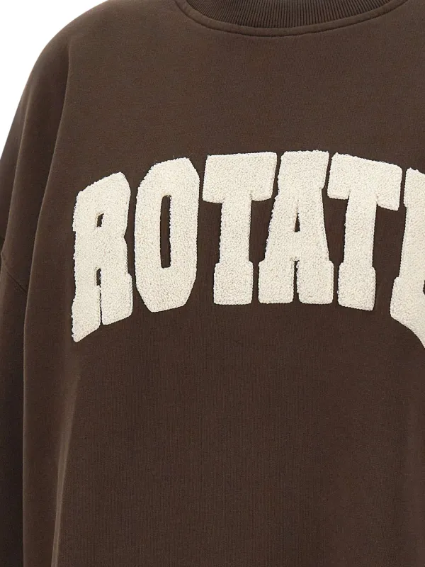 ROTATE BIRGER CHRISTENSEN Logo Crewneck Sweatshirt Brown