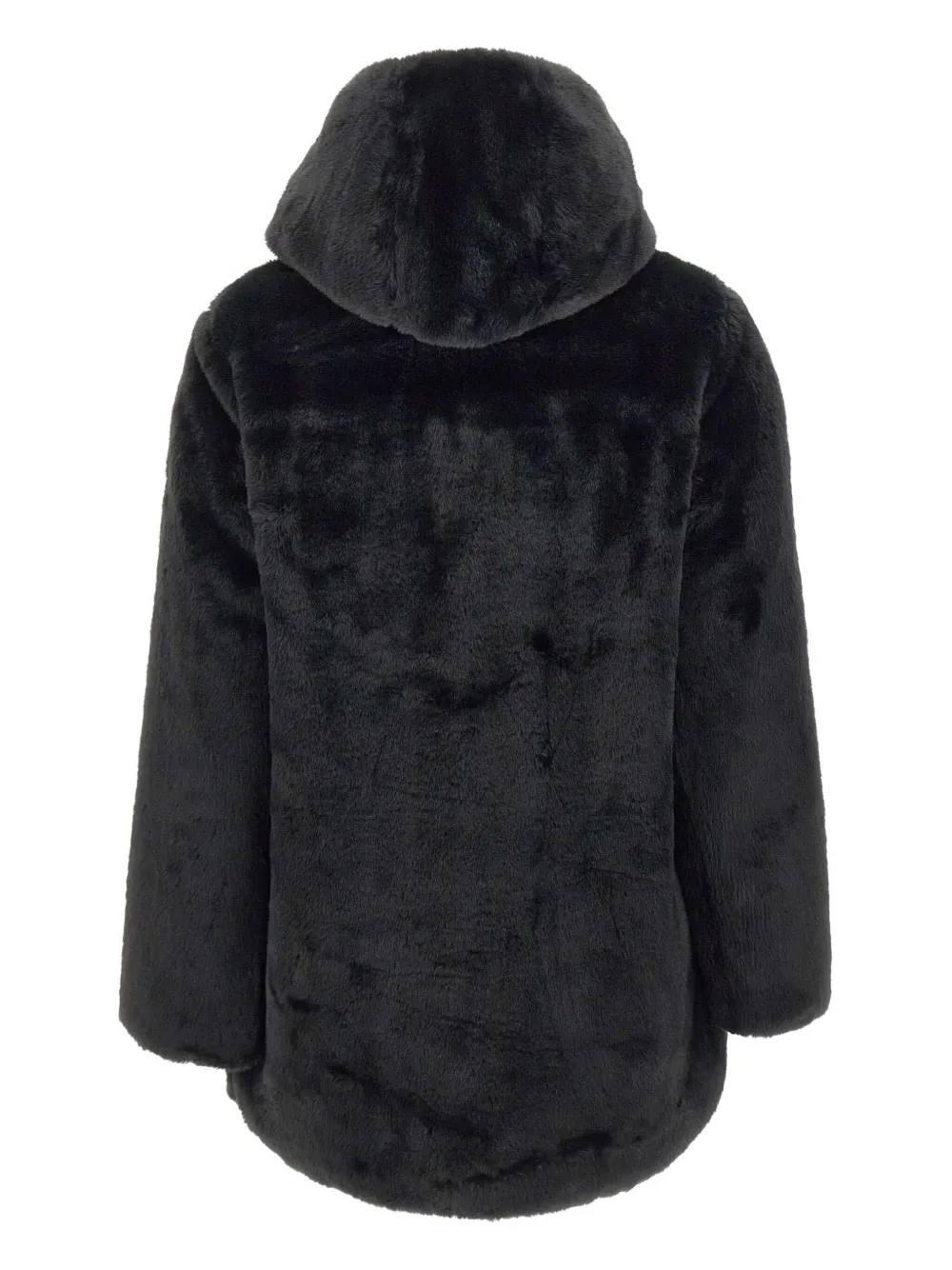 Save The Duck Hooded Faux Fur Coat In Black