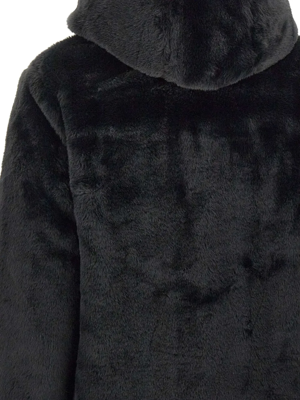 Save The Duck Hooded Faux Fur Coat In Black