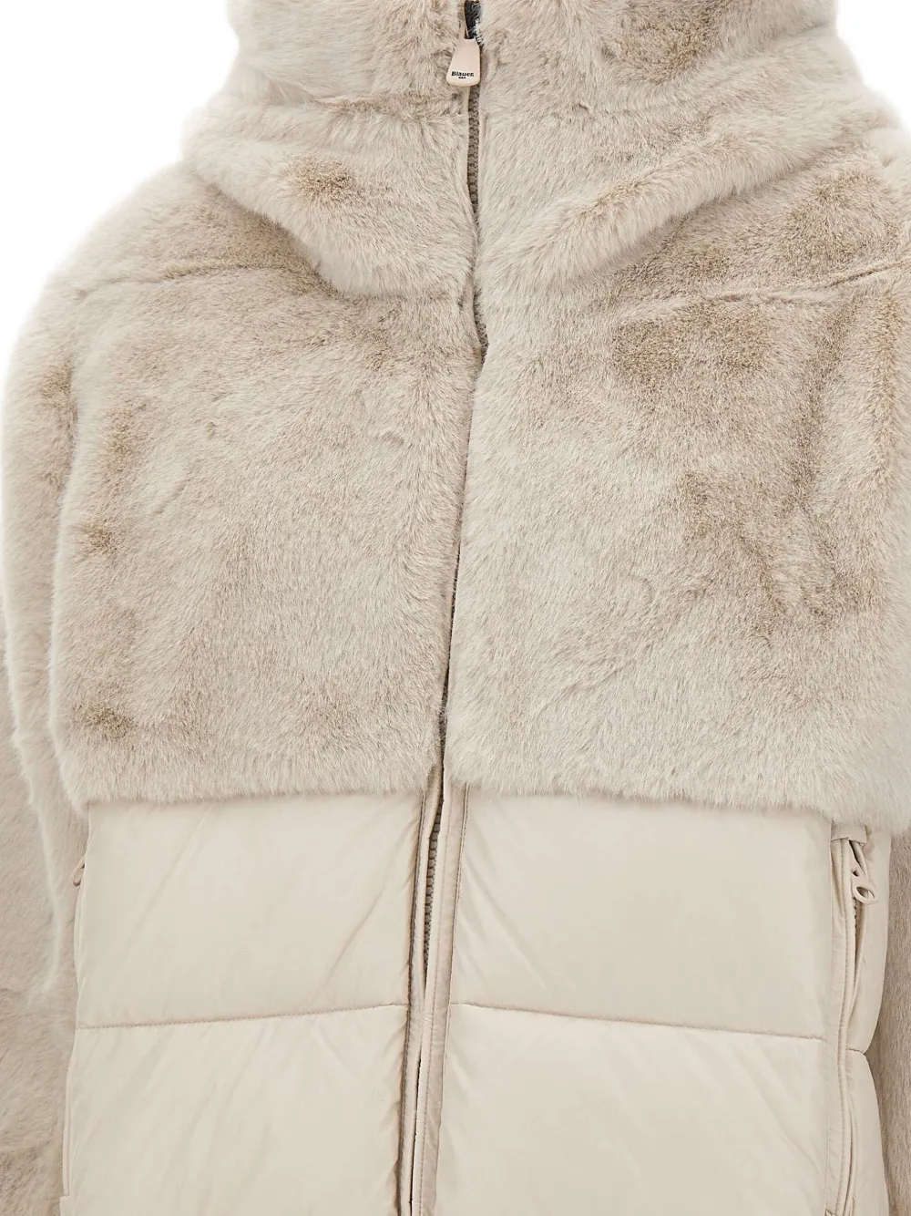 Blauer Faux Fur Quilted Jacket In Neutral