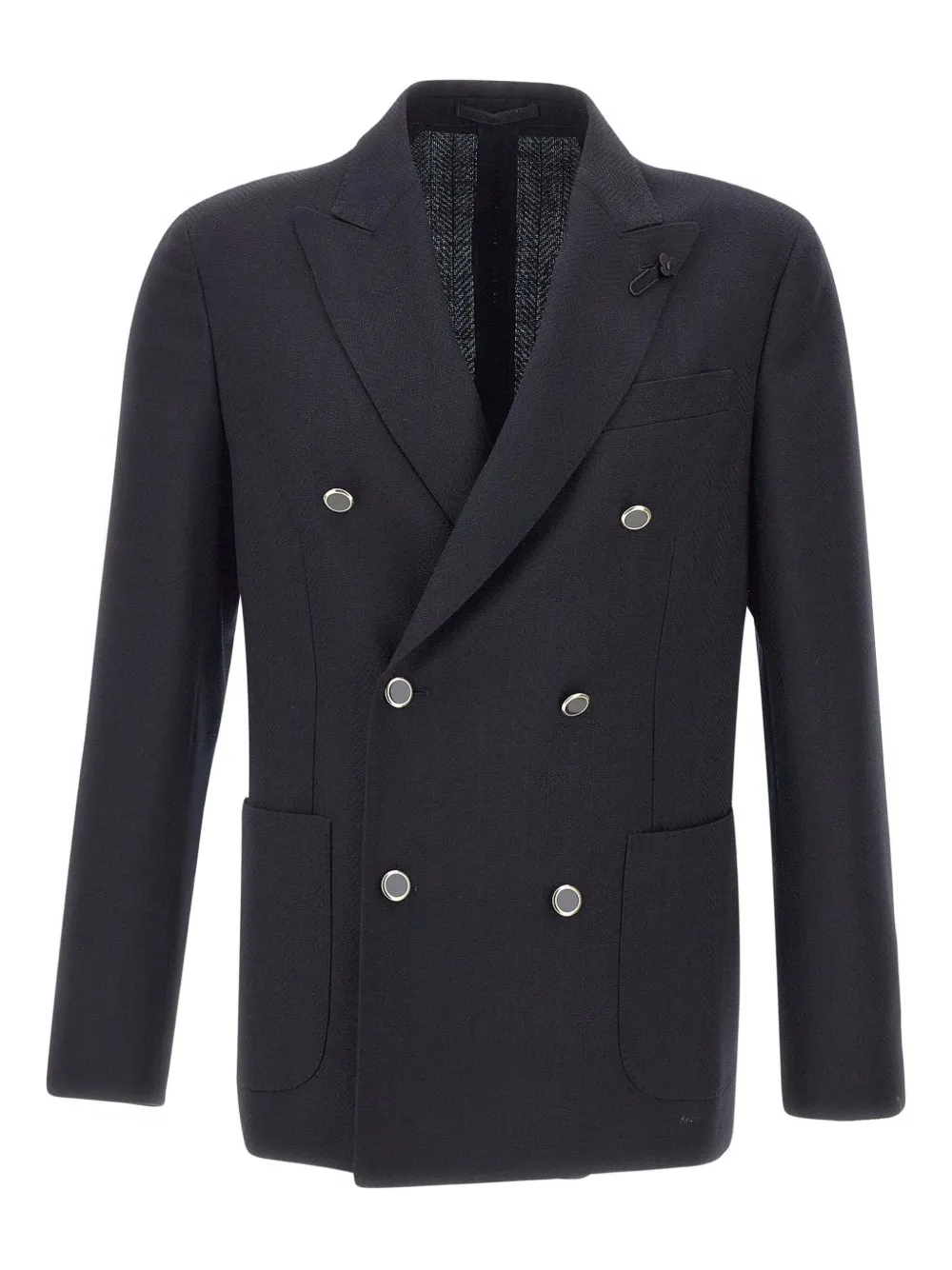 Lardini herringbone-pattern double-breasted blazer | Blue | Image 1