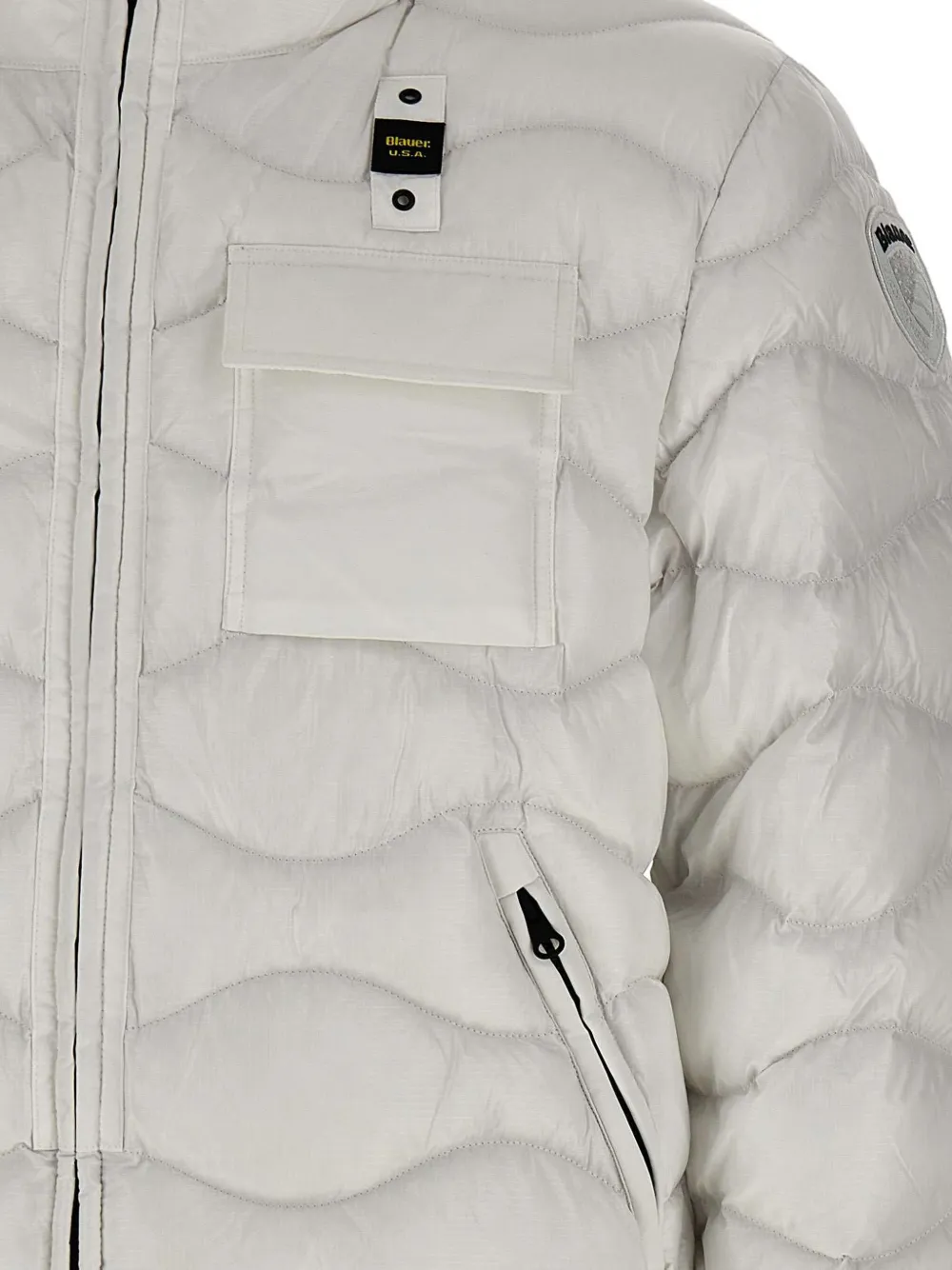 Blauer Bryant Chest-pocket Quilted Jacket In White