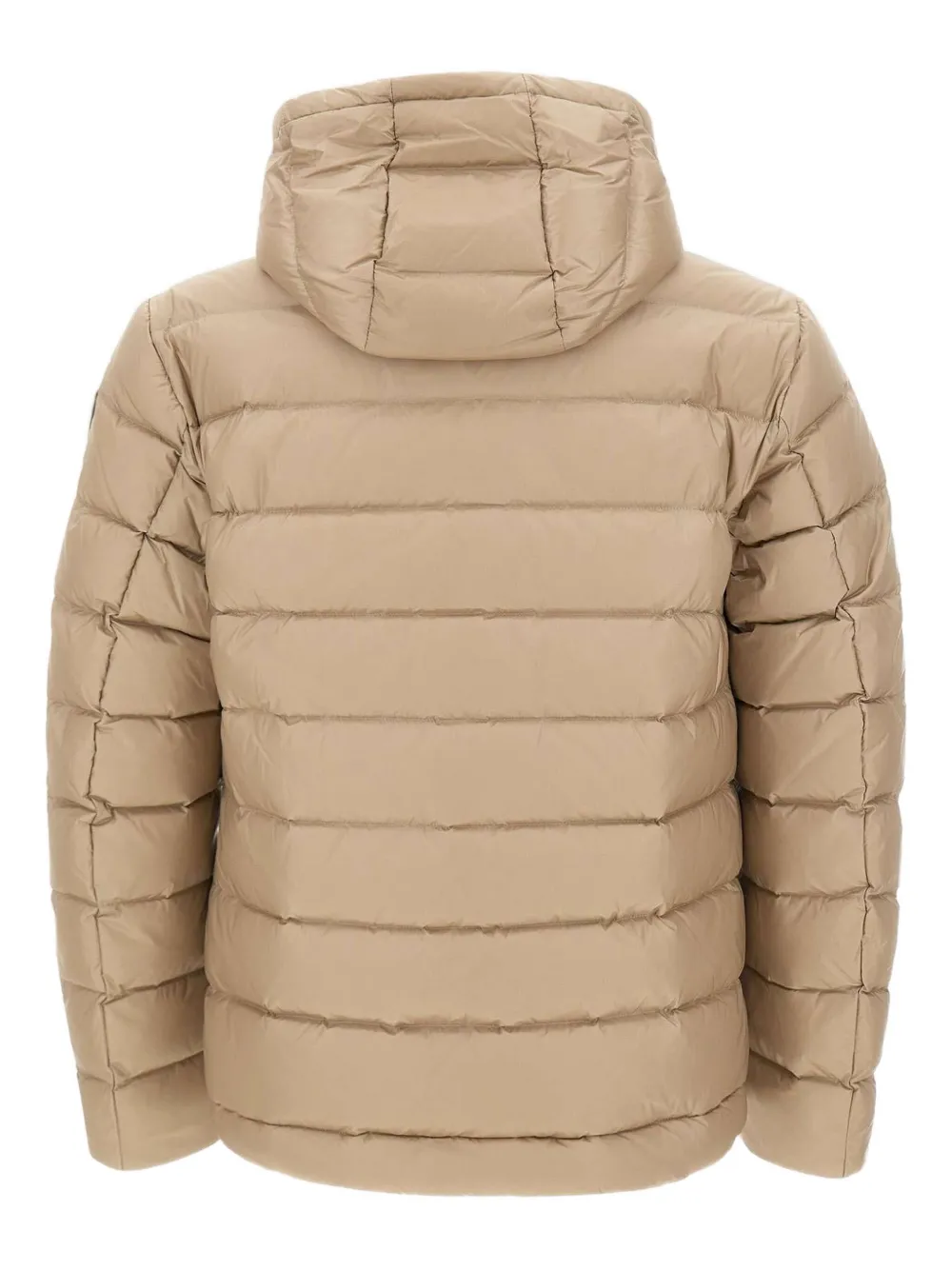 Blauer Striped Hooded Down Jacket In Brown