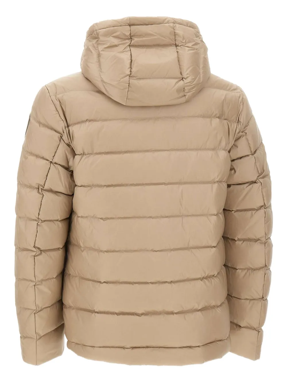 Blauer Striped Hooded Down Jacket In Brown