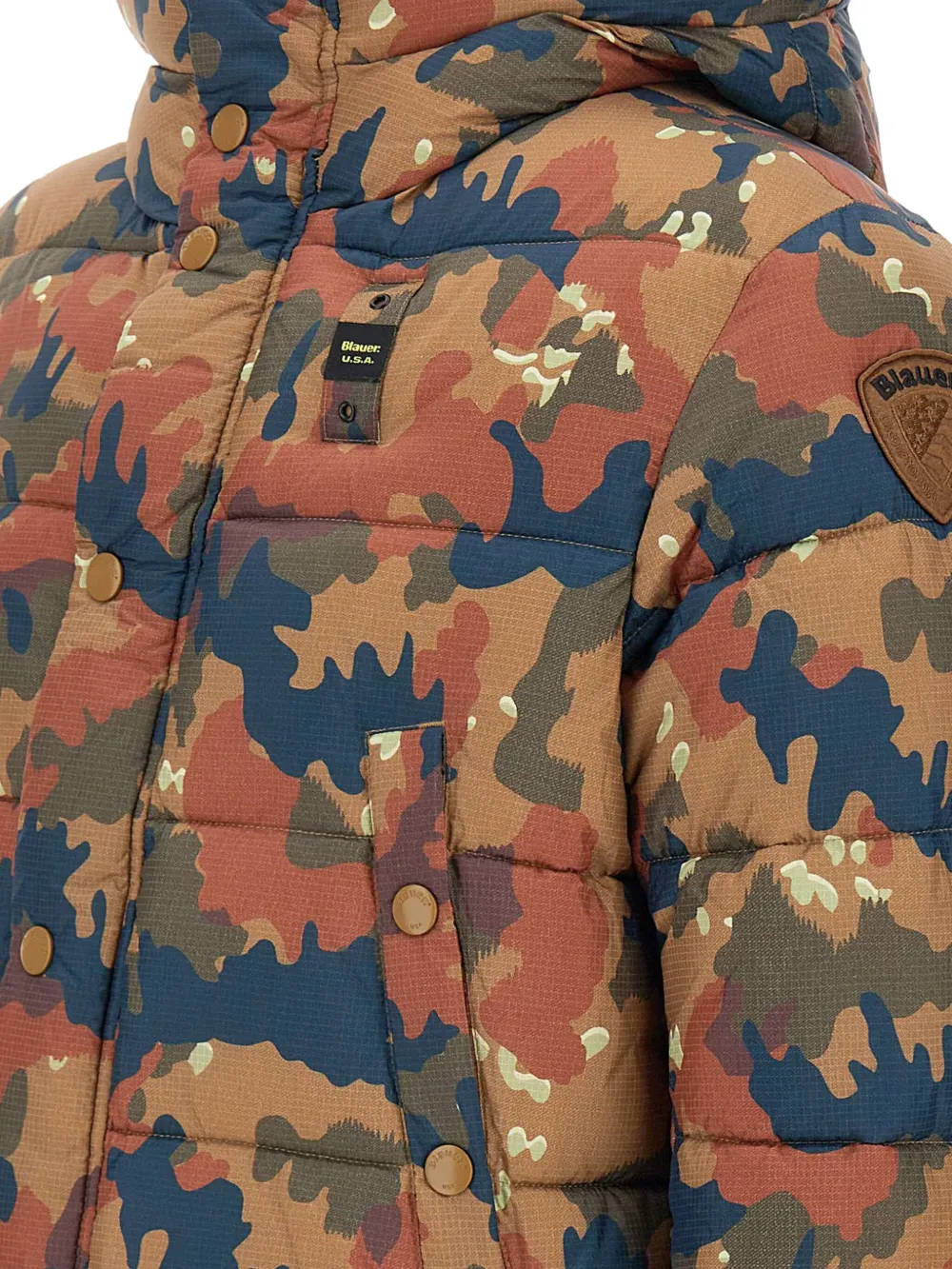 Blauer Burton Camouflage-pattern Down Jacket In Brown