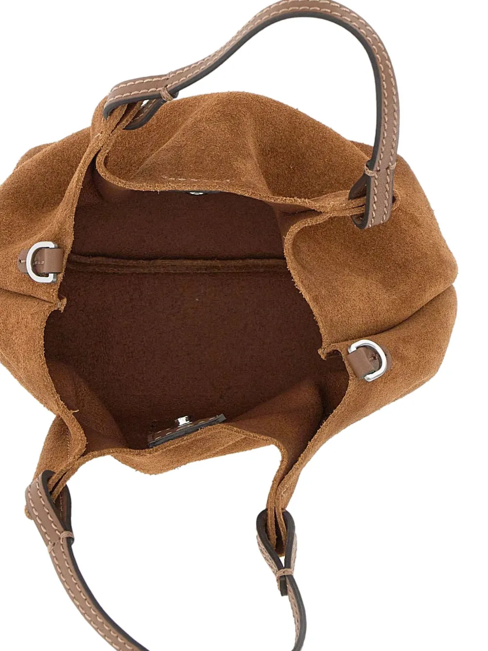 Gianni Chiarini Logo Suede Dua Tote Bag In Brown