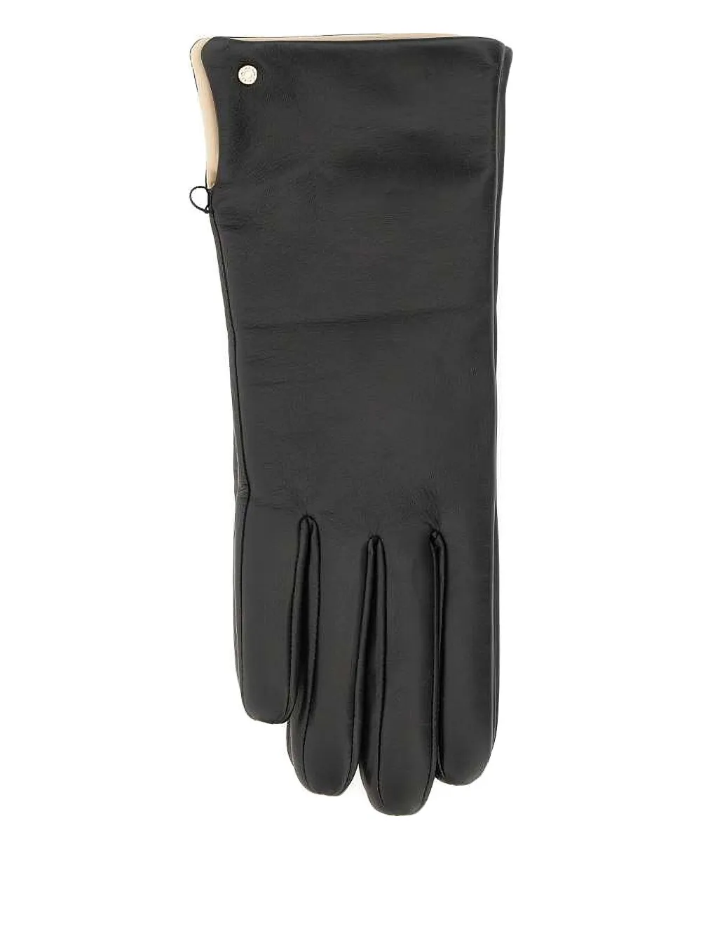 GIANNI CHIARINI logo-embossed leather gloves - Zwart