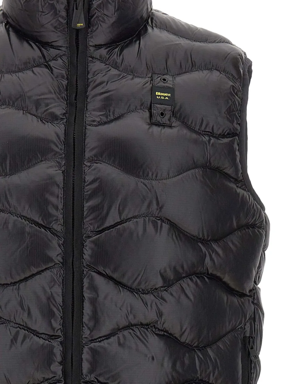 Blauer Danny gewatteerde bodywarmer met golvend patroon Zwart
