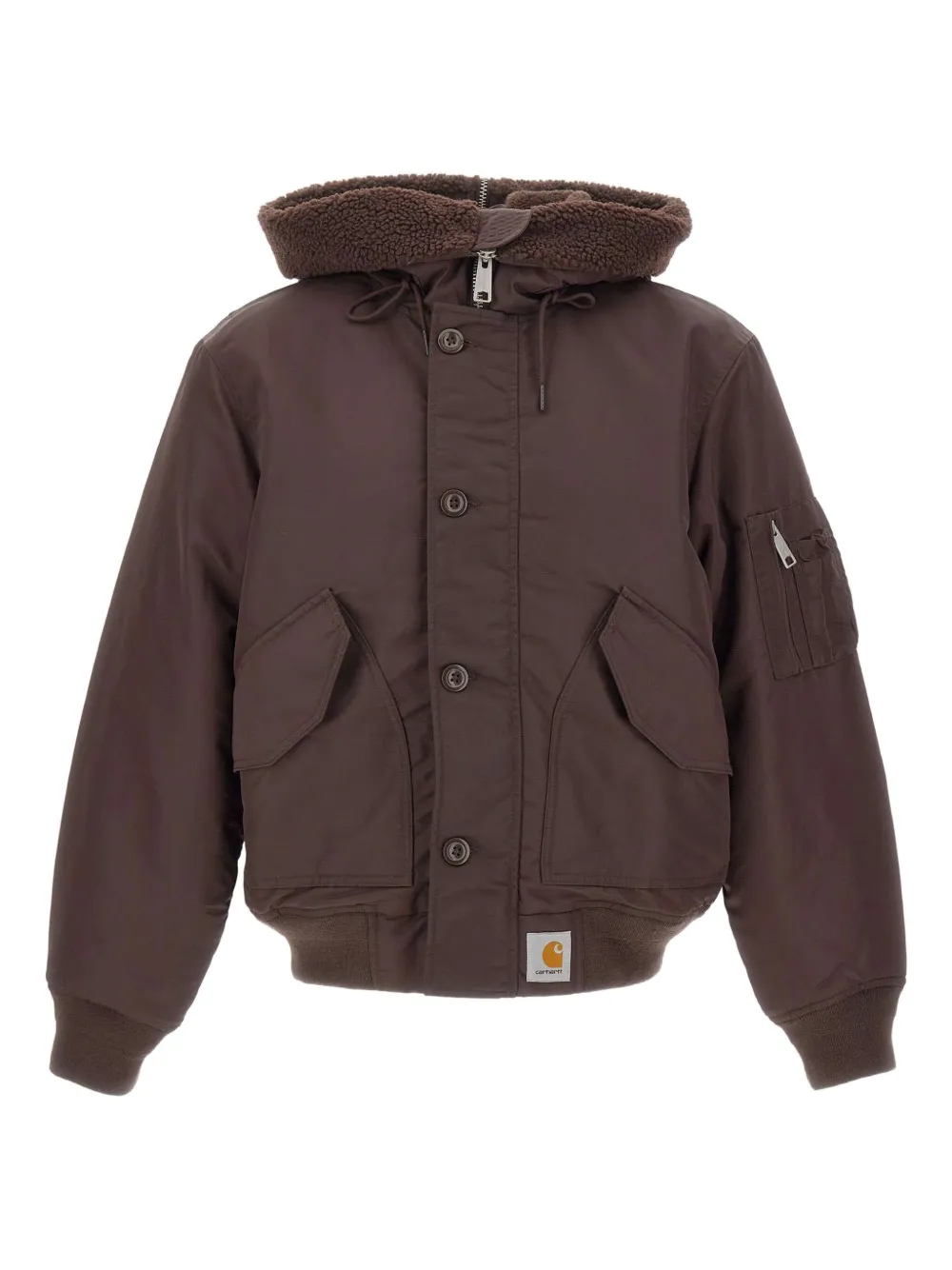 Carhartt Oltera Funnel Hood Jacket In Brown