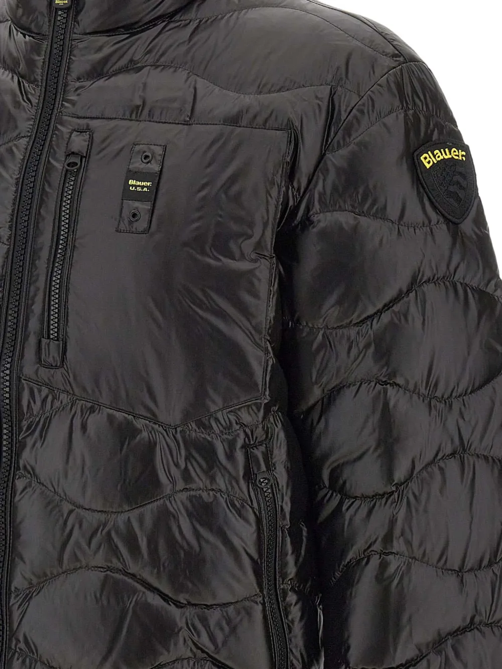 Blauer Quilted Bomber Jacket In Black