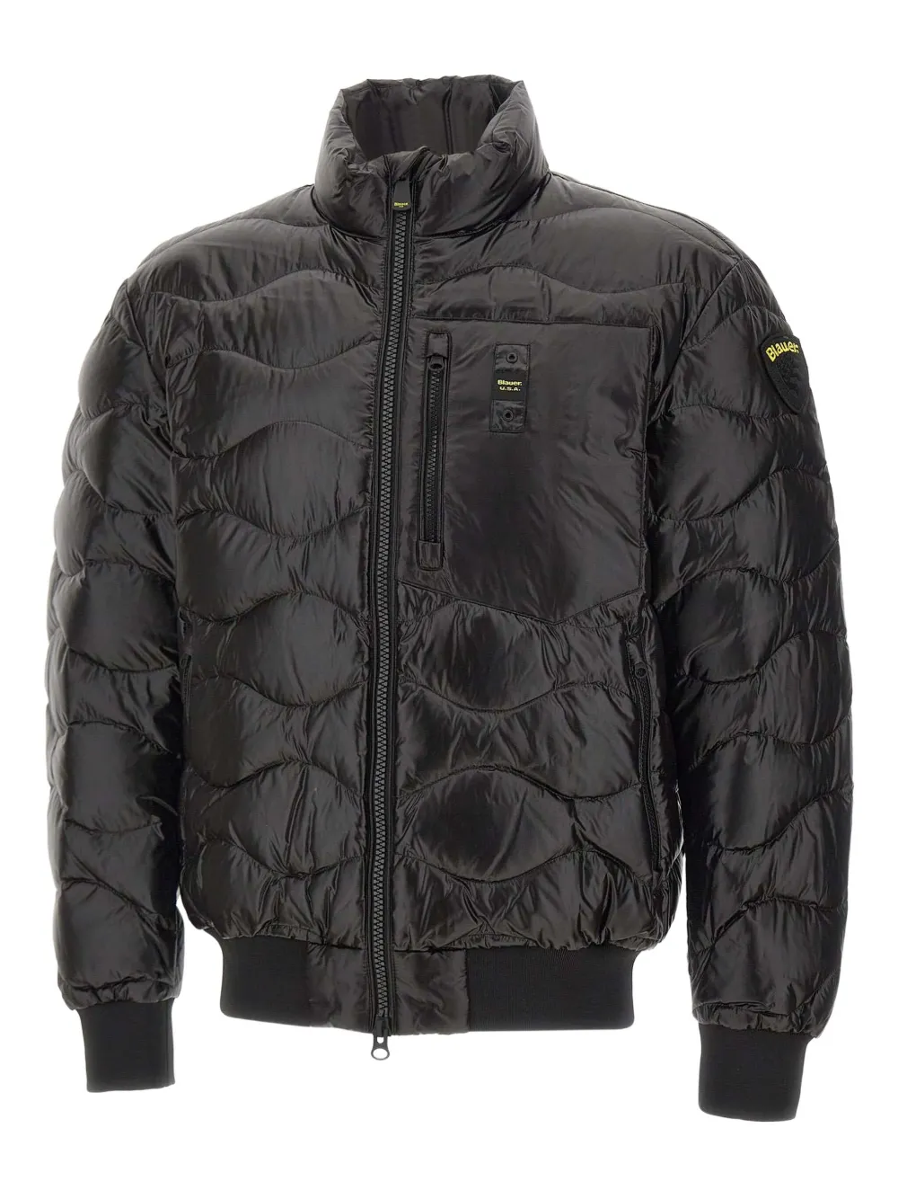 Blauer Quilted Bomber Jacket In Black