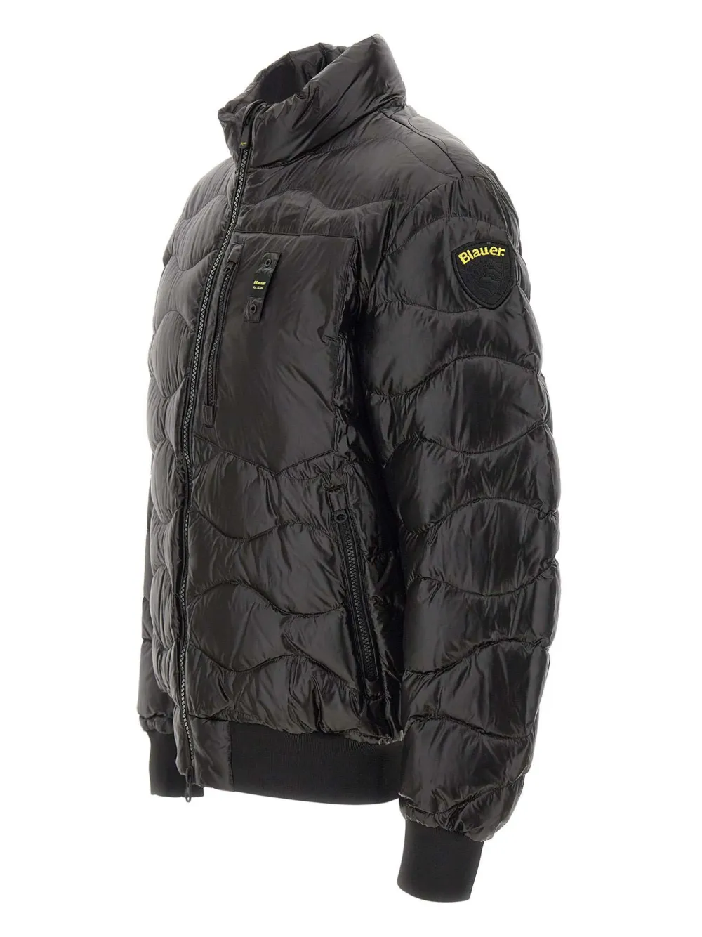 Blauer Quilted Bomber Jacket In Black