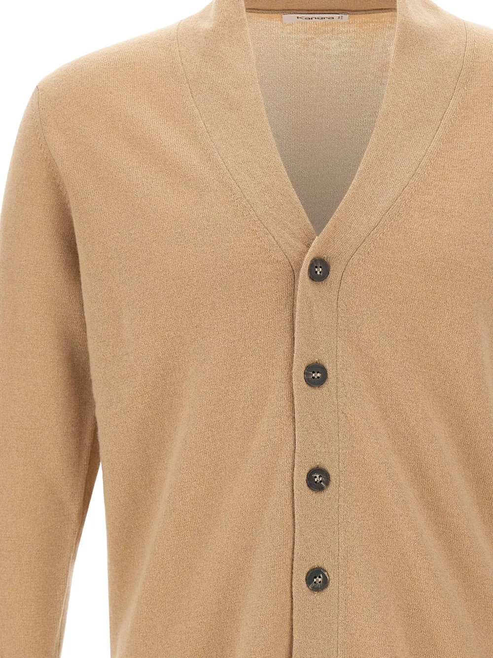 Kangra Vest met sjaalkraag en knoop Beige