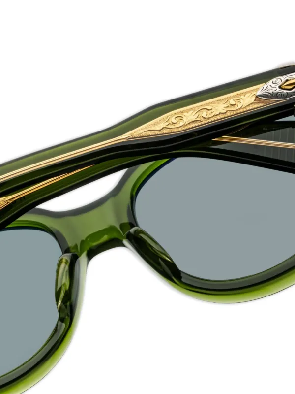 Jacques Marie Mage round-frame Sunglasses | Green | FARFETCH GE