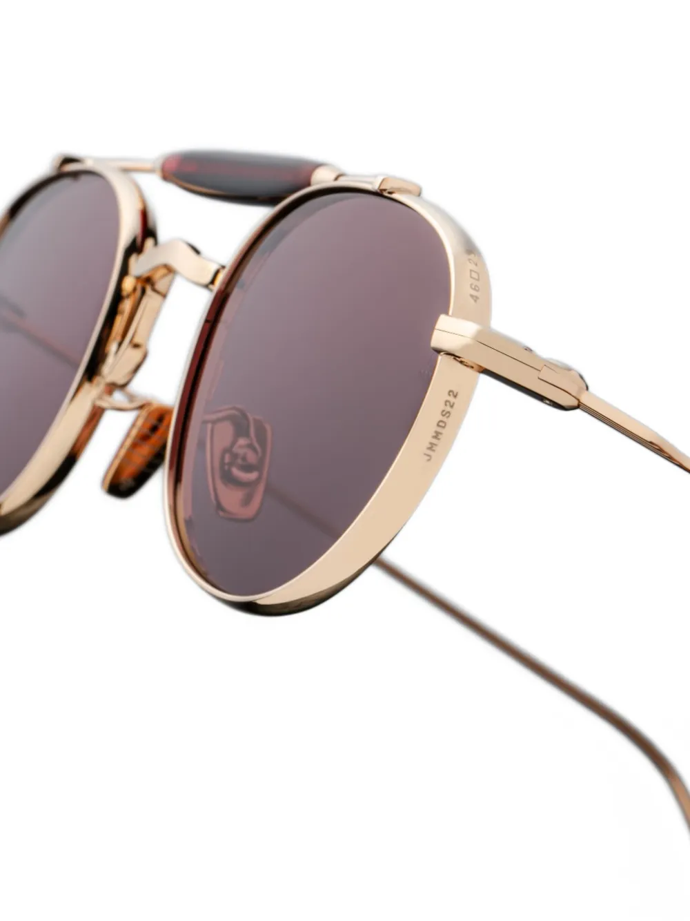 Jacques Marie Mage Zonnebril met rond montuur Goud