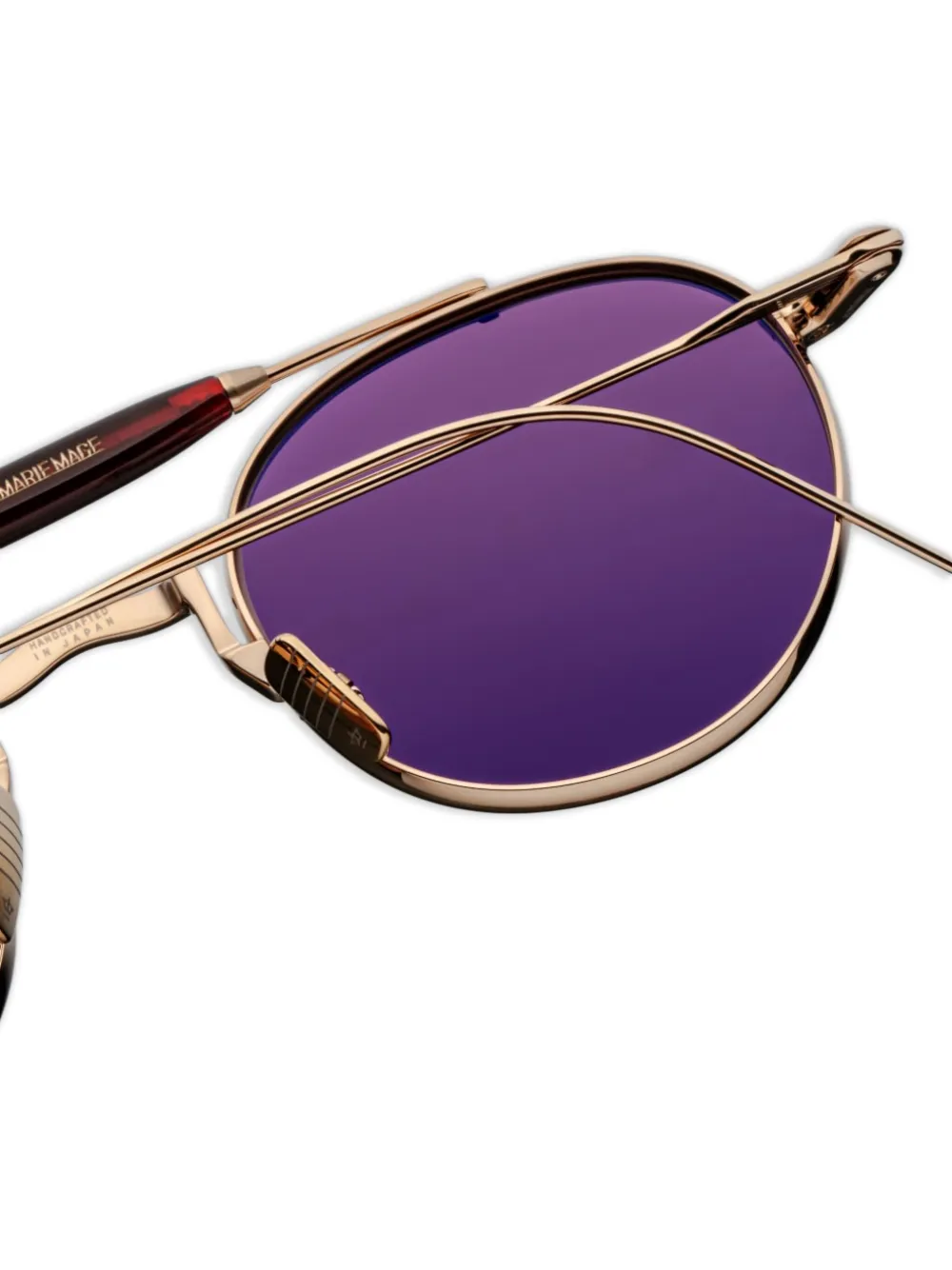 Jacques Marie Mage Zonnebril met rond montuur Goud