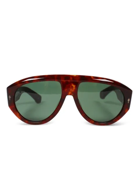 Jacques Marie Mage shield-frame tortoiseshell sunglasses