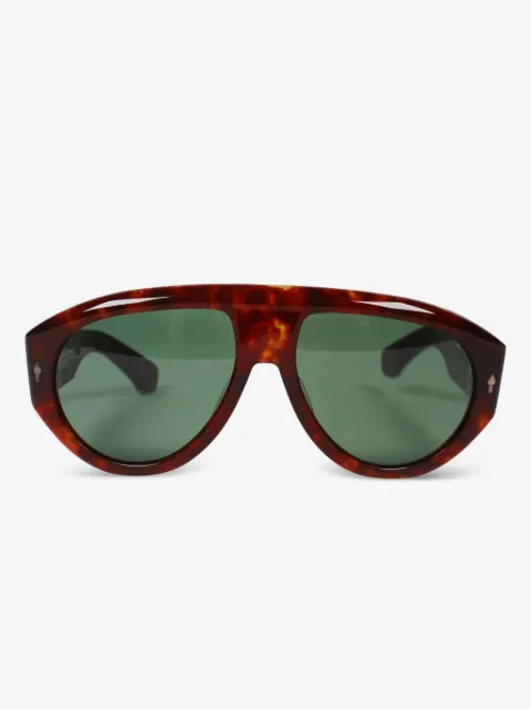 Jacques Marie Mage shield-frame tortoiseshell sunglasses