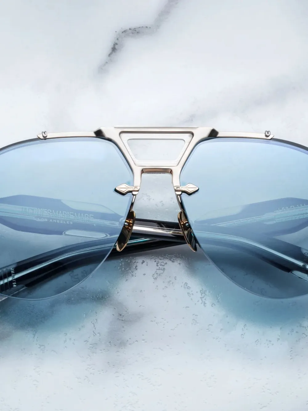 Jacques Marie Mage Zonnebril met piloten montuur Blauw