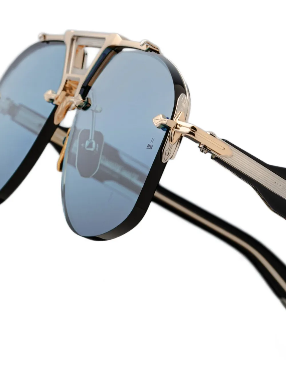 Jacques Marie Mage Zonnebril met piloten montuur Blauw