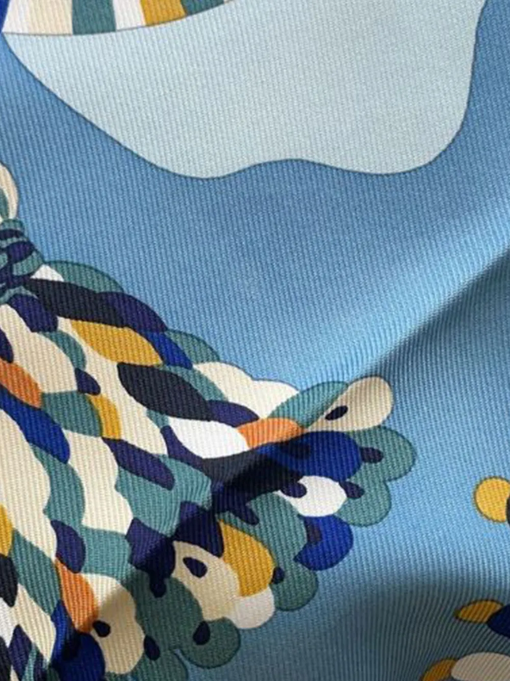 Pre-owned Hermes 2019-2020 Haute Parure Silk Scarf Scarves In Blue
