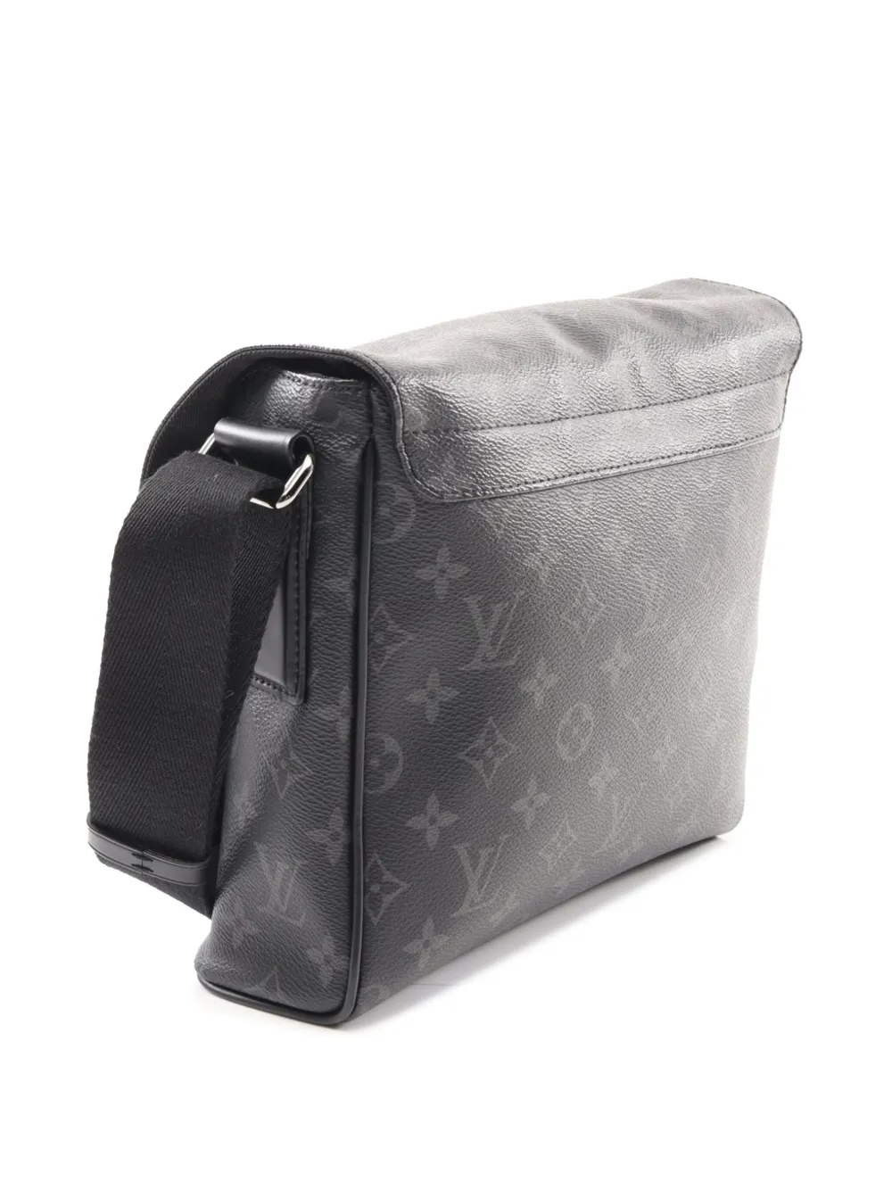 Pre-owned Louis Vuitton 2017 Monogram Eclipse District Pm Crossbody Bag In Black
