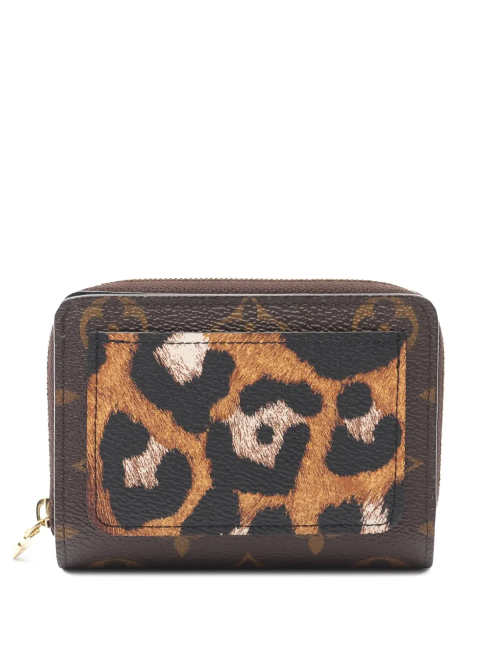 Pre-owned Louis Vuitton 2010-2025 Monogram Leopard Bifold Lou Wallet Small Wallets In Brown
