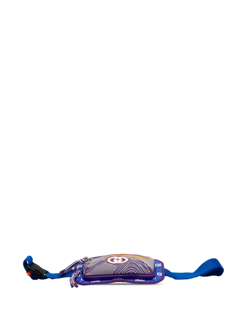 Pre-owned Gucci 2016-2025 Gg Nylon And Rubber Belt Bag In Blue