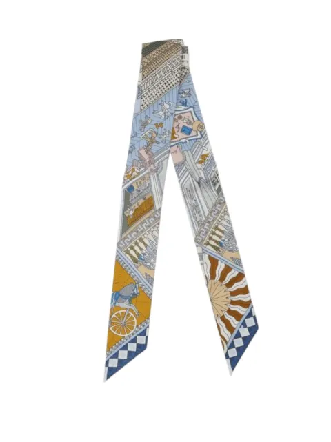 Hermès Pre-Owned 2021-2025 Objets de Curiosite Silk Twilly Scarf scarves