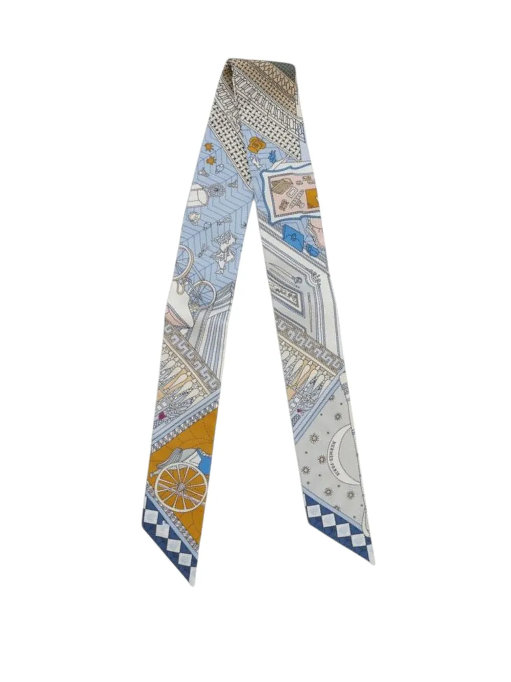 Hermès Pre-Owned mascada Twilly Objets de Curiosite de seda 2021-2025 | Image 2