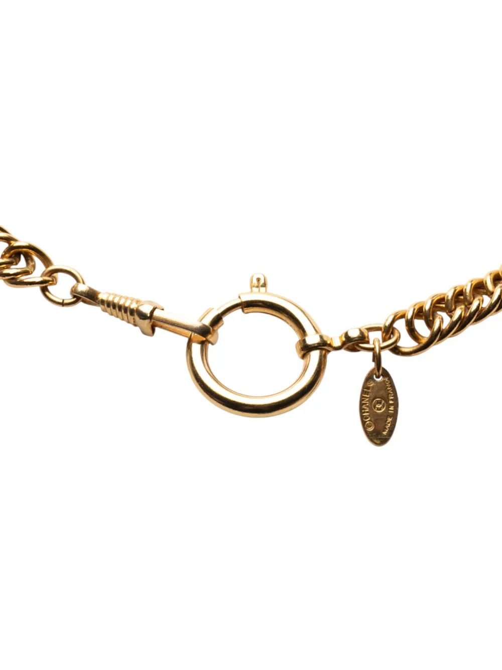 Pre-owned Chanel 1970-1980 Gold Plated Loupe Magnifying Glass Pendant Necklace Costume Necklace
