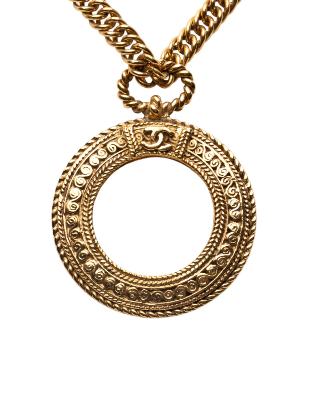 CHANEL Pre-Owned 1970-1980 ゴールドプレーテッド ルーぺ マグニファインググラス ペンダント コスチューム