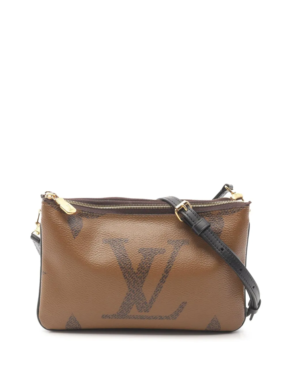 Louis Vuitton Pre-Owned 2020 Monogram Giant Reverse Double Zip Pochette crossbody bag - Marrone