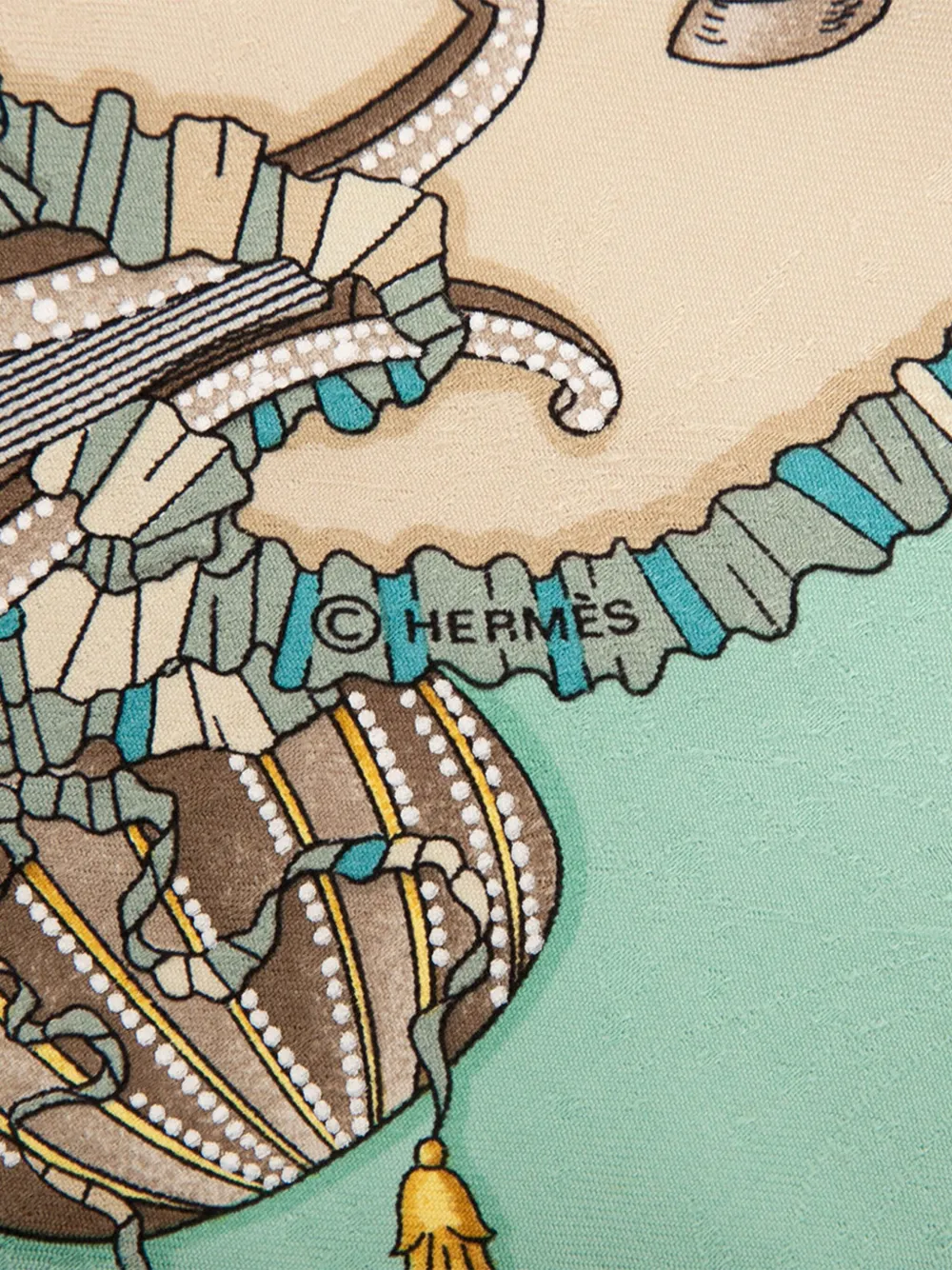 Pre-owned Hermes 2000-2025 Les Fetes Du Roi Soleil Silk Scarf Scarves In Brown