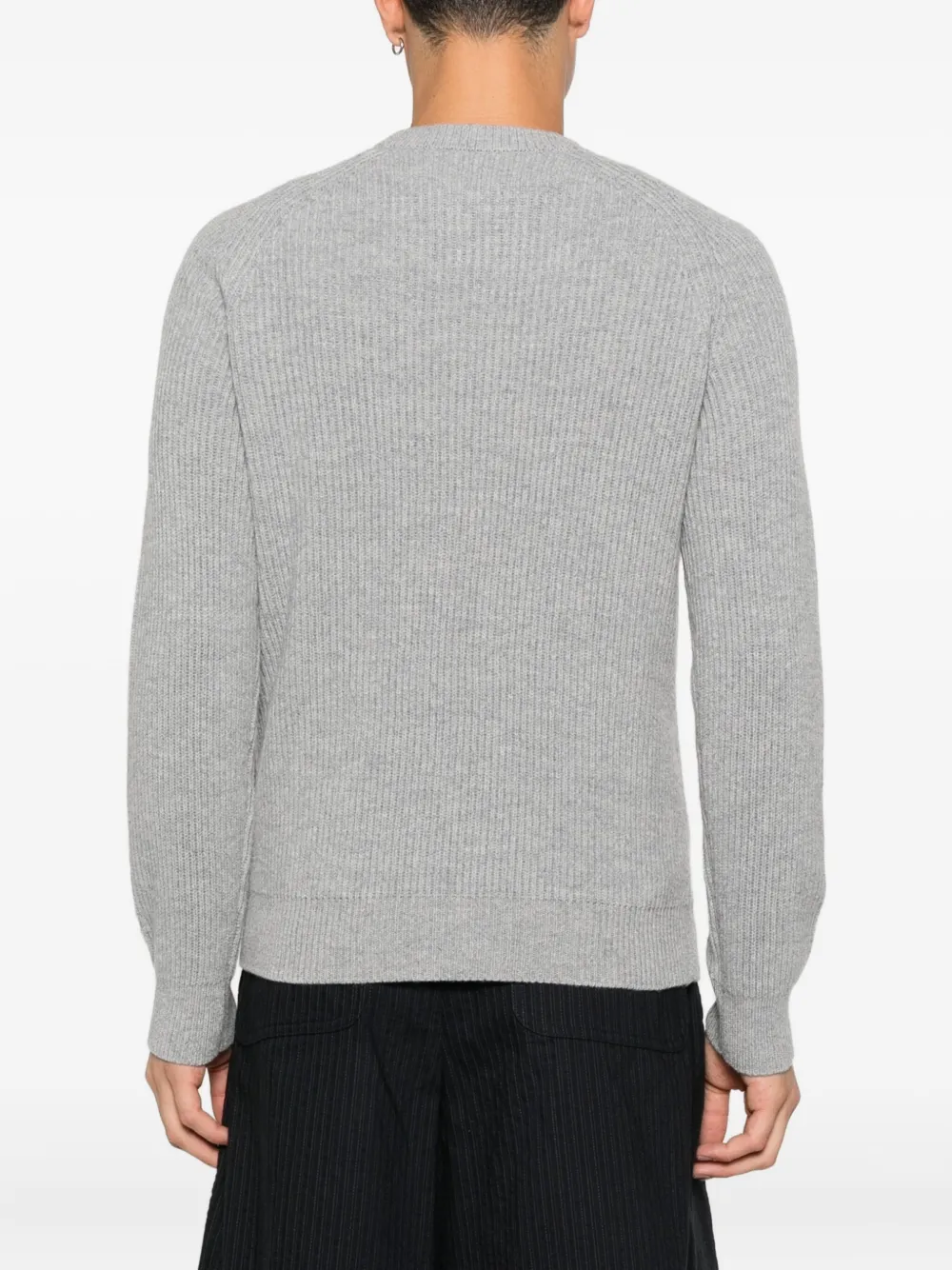 Mc2 Saint Barth Ribbed Marine Wool Knitwear In Gray