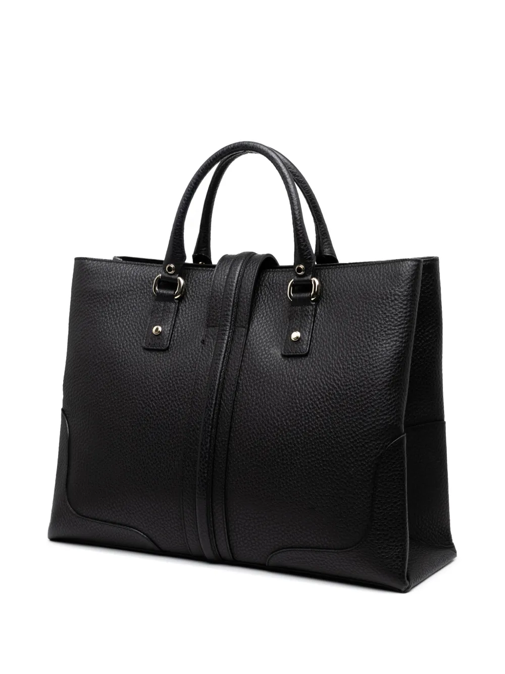Pre-owned Gucci 2000-2015 Large Leather Junco Tote Bag In Black