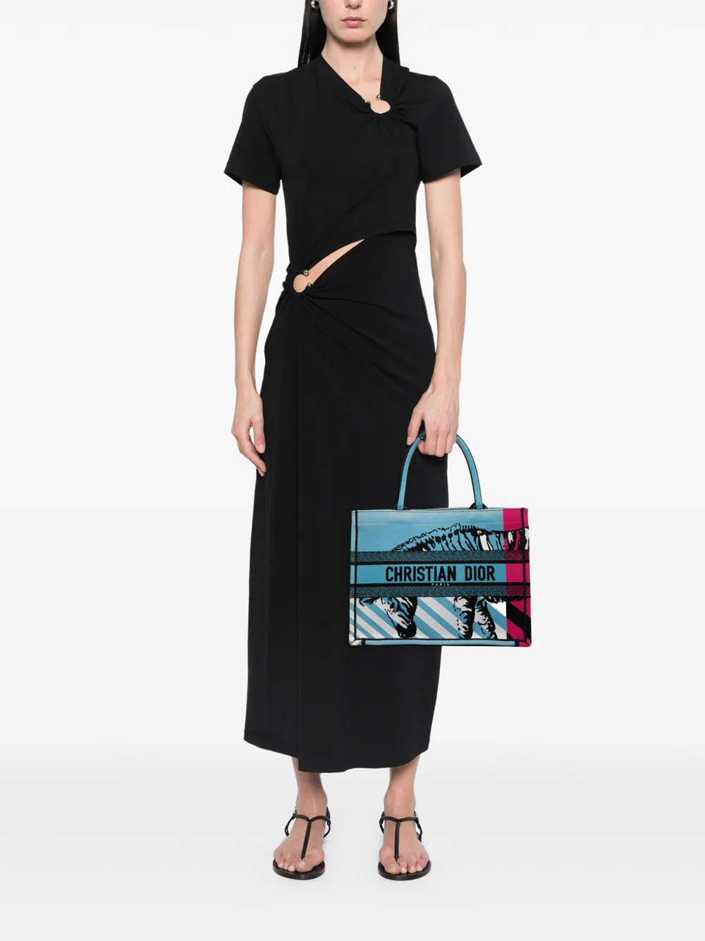 Christian Dior Pre-Owned 2022 Medium Embroidered Canvas Zebra D Jungle Pop Book tote bag | Pre-Owned | Image 2